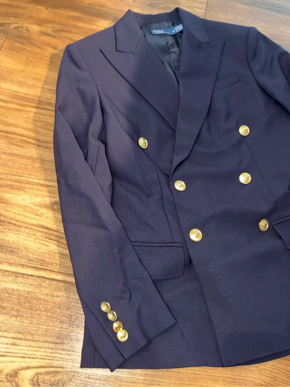 Polo Ralph Lauren Navy Double-Breasted Wool Serge Blazer - Picture 3 of 13